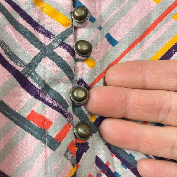 Maeve High Low Abstract Tunic Popover Womens M Oversized Artsy Bold 3/4 Pink - Picture 4 of 14